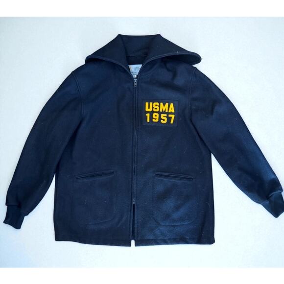 Vintage Cadet Jacket Wool Black West Point USMA 1957 Men's 46 Uniform Factory - Picture 1 of 6